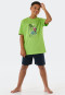 Pyjama court coton bio surfeur citron vert - Ocean Flow