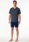 Short pyjamas striping dark blue - Long Life Soft