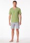 Pyjama court rayures en V vert gazon - 95/5