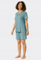 Pyjama court tencel silhouette en A pois bleu-gris - Minimal Comfort Fit