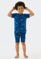 Pajamas short Tencel organic cotton ribbed paper boats fish blue - Rat Henry