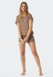 Schlafanzug kurz Tencel Oversized-Shirt braun - selected! premium
