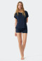 Schlafanzug kurz Tencel Oversized-Shirt dunkelblau - selected! premium