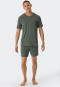 Pyjama court Tencel encolure en V rayures jade - Selected! Premium