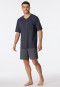 Pyjamas short V-neck chest pocket charcoal patterned - Comfort Essentials