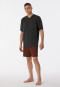 Pyjama court encolure en V pied-de-poule anthracite - Comfort Essentials