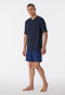 Pajamas short V-neck houndstooth midnight blue - Comfort Essentials