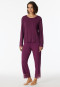 Pyjama long pantalon 7/8 modal dentelle prune - Sensual Premium