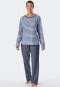Schlafanzug lang Bio-Baumwolle Bretonstreifen blau - Essential Stripes
