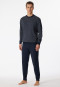 Lange pyjama manchetten donkerblauw patroon - Dark Sapphire