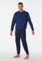 Pyjama met lange manchetten pied-de-poule marineblauw - Comfort Essentials