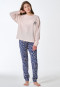 Pyjama lang manchetten kat dierenprint champagne - Teens Nightwear