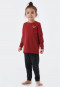 Pyjama lang manchetten metalliceffect hart sterren bordeaux - Family