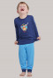 Schlafanzug lang Bündchen Organic Cotton Ringel Pirat dunkelblau - Capt´n Sharky