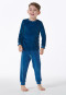 Schlafanzug lang Bündchen Streifen blau - Boys World
