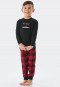 Pajamas long cuffs winter check black - Family