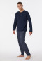 Schlafanzug lang Dreiecke nachtblau - Casual Essentials