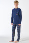 Long pyjamas sloth check dark blue - Teens Nightwear