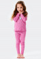 Long pajamas fine rib organic cotton cuffs cat cherries pink - Cat Zoe