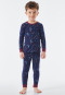 Pyjama long côtelé coton bio ourlets monde hiver montagne bleu foncé - Rat Henry