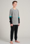 Pajamas long terry organic cotton cuffs block stripe anthracite - Acid Brights
