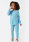 Lange pyjama badstof biologisch katoen manchetten edelstenen aqua - Girls World