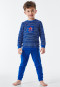 Schlafanzug lang Frottee Organic Cotton Bündchen Ringel Hai Säbel royal - Capt´n Sharky