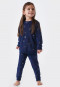 Pajamas long terry organic cotton cuffs magic owl dark blue - Cat Zoe