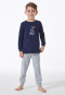 Schlafanzug lang Hunde Skateboard dunkelblau - Boys World