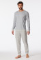 Pyjamas long interlock cuffs gray melange patterned - Fine Interlock