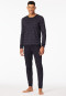 Pyjamas long Interlock cuffs coal patterned - Fine Interlock