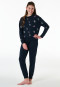 Pajamas long interlock cuffs dream motifs midnight blue - Nightwear