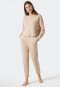 Pyjama long interlock court t-shirt oversize sable - Modern Nightwear