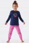 Schlafanzug lang Interlock Organic Cotton Bündchen Galaxy-Einhorn Glitzer dunkelblau - Girls World