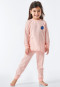 Pajamas long interlock organic cotton cuffs stripes hedgehog peach - Natural Love