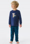 Pyjama long interlock coton bio bords-côtes sorcier carreaux bleu foncé - Rat Henry