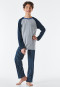 Pyjama long interlock coton bio rayures L8R gris chiné - Feeling@Home