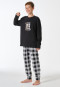 Schlafanzug lang Karo schwarz - Teens Nightwear