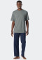 Pajamas long-sleeved breast pocket circles jade - Essentials Nightwear