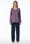 Pajamas long mauve patterned - Comfort Essentials