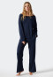 Pyjama long modal t-shirt oversize épaules tombantes bleu foncé - Modern Nightwear