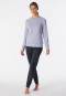 Pyjama lang biologisch katoen boorden lila - Contemporary Nightwear