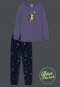 Pajamas long organic cotton cuffs galaxy unicorn glow effect lilac - Girls World