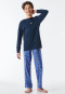 Lange pyjama biologisch katoenen manchetten Hondenskateboard indigo - Natural Rythm