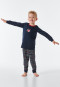 Pyjama lang biologisch katoen manchetten rendier Noorwegen donkerblauw - Family