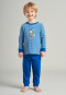 Schlafanzug lang Organic Cotton Bündchen Ringel Zauberer Ratte blau - Rat Henry