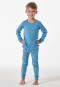 Schlafanzug lang Organic Cotton Bündchen Sterne Monde hellblau - Natural Love