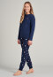 Schlafanzug lang Organic Cotton Bündchen Sterne nachtblau - Winter Fun