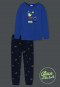 Pajamas long organic cotton cuffs UFOs alien glow effect blue - Boys World