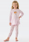 Pigiama lungo in cotone biologico con leggings e motivo di orsacchiotto e cuore, rosa - Natural Love